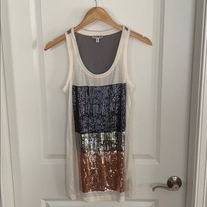 Express Long Sequin Tank Top